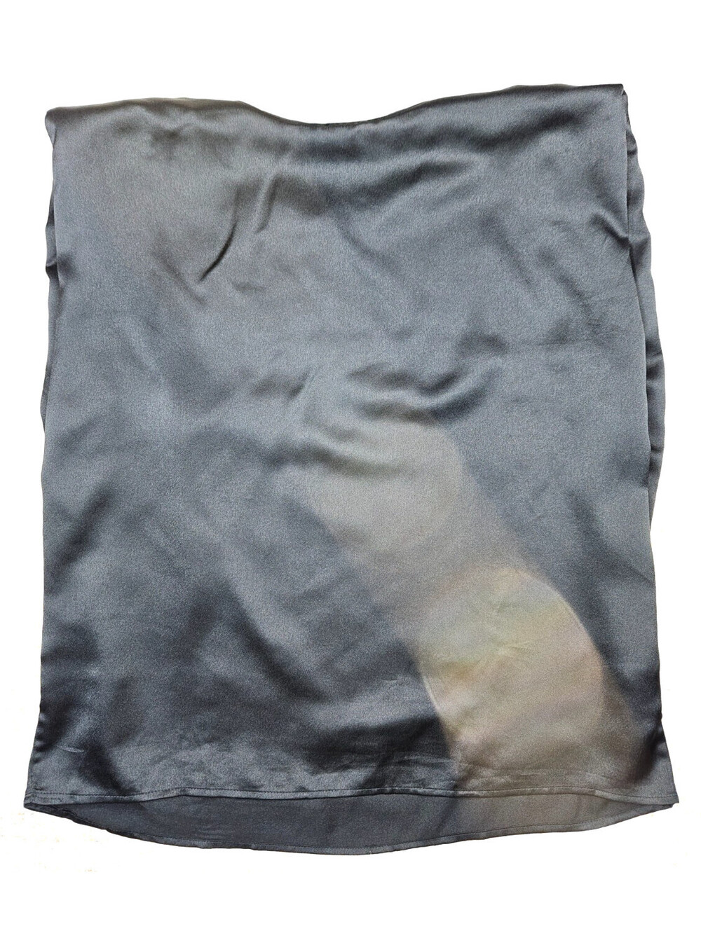 Black Satin Size L Unbranded Sleeveless Top With Back Button Closure